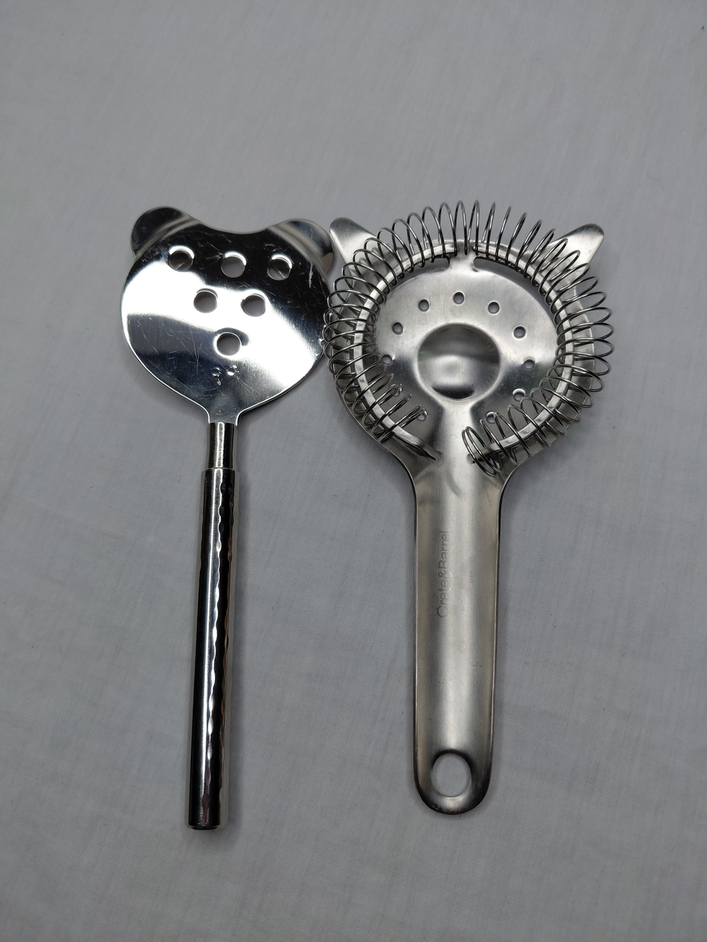 Stainless Steel Julep And Hawthorne Cocktail Strainers Barware